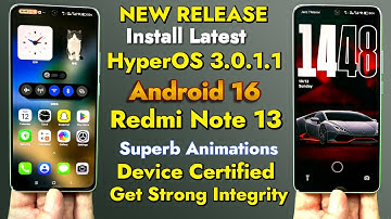 New Update Redmi Note 13 HyperOS 3.0.1.1 Android 16 Just WOW #latest #best