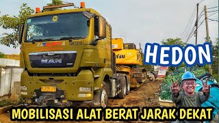 MOMEN LANGKA...LIHAT CARA MENAIKAN EXCVATOR KEATAS TRUK LOWBED MAN TGX AFT TRANS