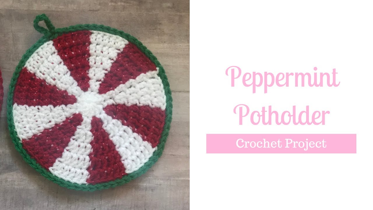 Crochet for Beginners Peppermint Potholder / Christmas Crochet