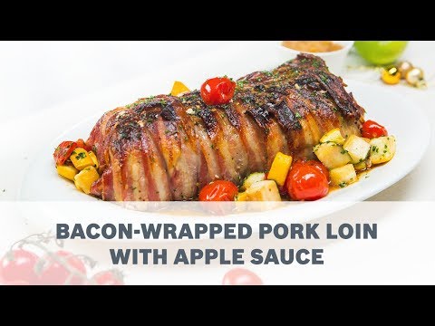 Bacon-Wrapped Pork Loin with Apple Sauce Recipe - Cooking with Bosch