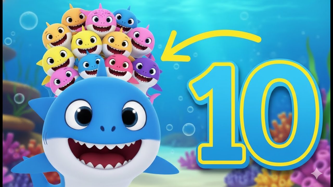 🦈 Baby Shark Counting Song! 1, 2, 3, 4, 5 Little Sharks! 🔢 | Nursery Rhymes for Kids | GiggleBox TV