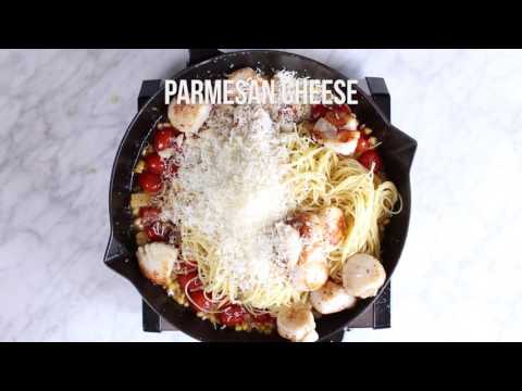 Browned Butter Scallop and Burst Tomato Basil Pasta