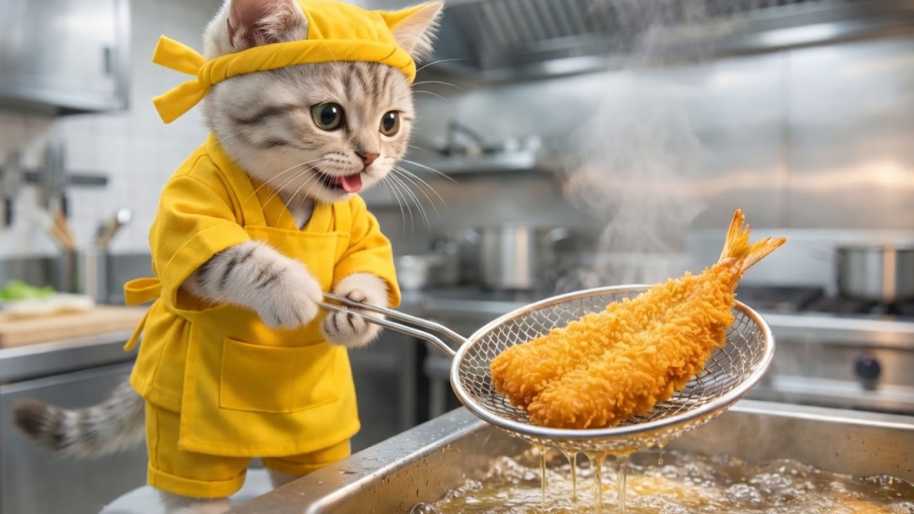 Hey, welcome!! A day in the life of Sora Cat, working part-time at a grilled fish shop 🐱🐟 