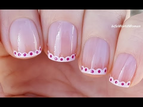 French Manicure Designs 8 Very Short Lavender Pink Lace Nail Tips Youtube French Manicure Designs 8 Very Short Lavender Pink Lace Nail Tips Youtube