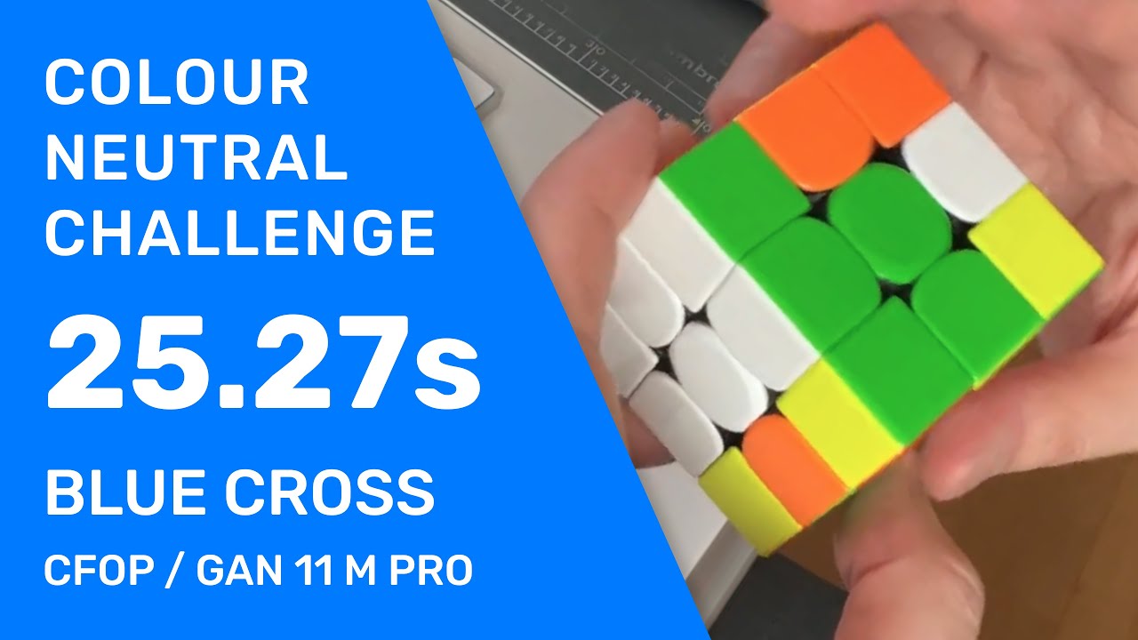 BLUE CROSS - Rubik's cube colour neutral challenge - 25.27s - F2L CFOP ...
