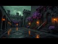 Rainy Night Reflections in a Stone Garden - Relaxing Piano & Violin - Dark Academia Background Music
