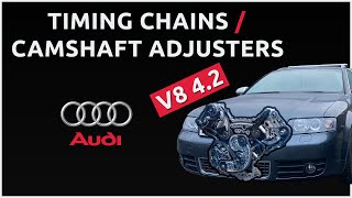 Audi S4 B6 Avant V8 4.2 (P1347 fault) - Timing Chains Replacement / Camshaft Adjusters