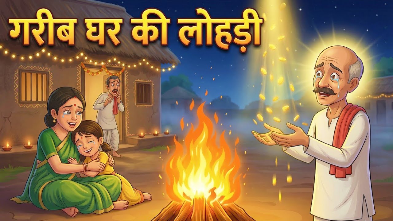 जब गरीब के घर जली लोहड़ी, सब हैरान रह गए 😲🔥| Hindi moral story | kids Moral Story | Cartoon Style 