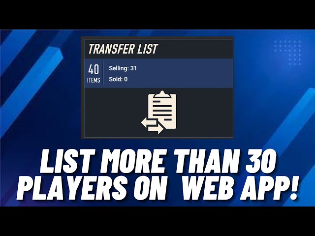 How To Get 100 Slots On Your Tranfer List On The Fifa 23 Web App!! 