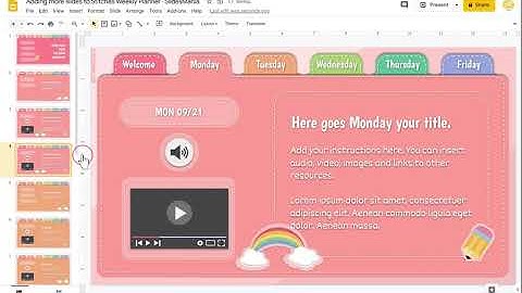Adding more slides to Stitches Weekly Planner · SlidesMania · Google Slides