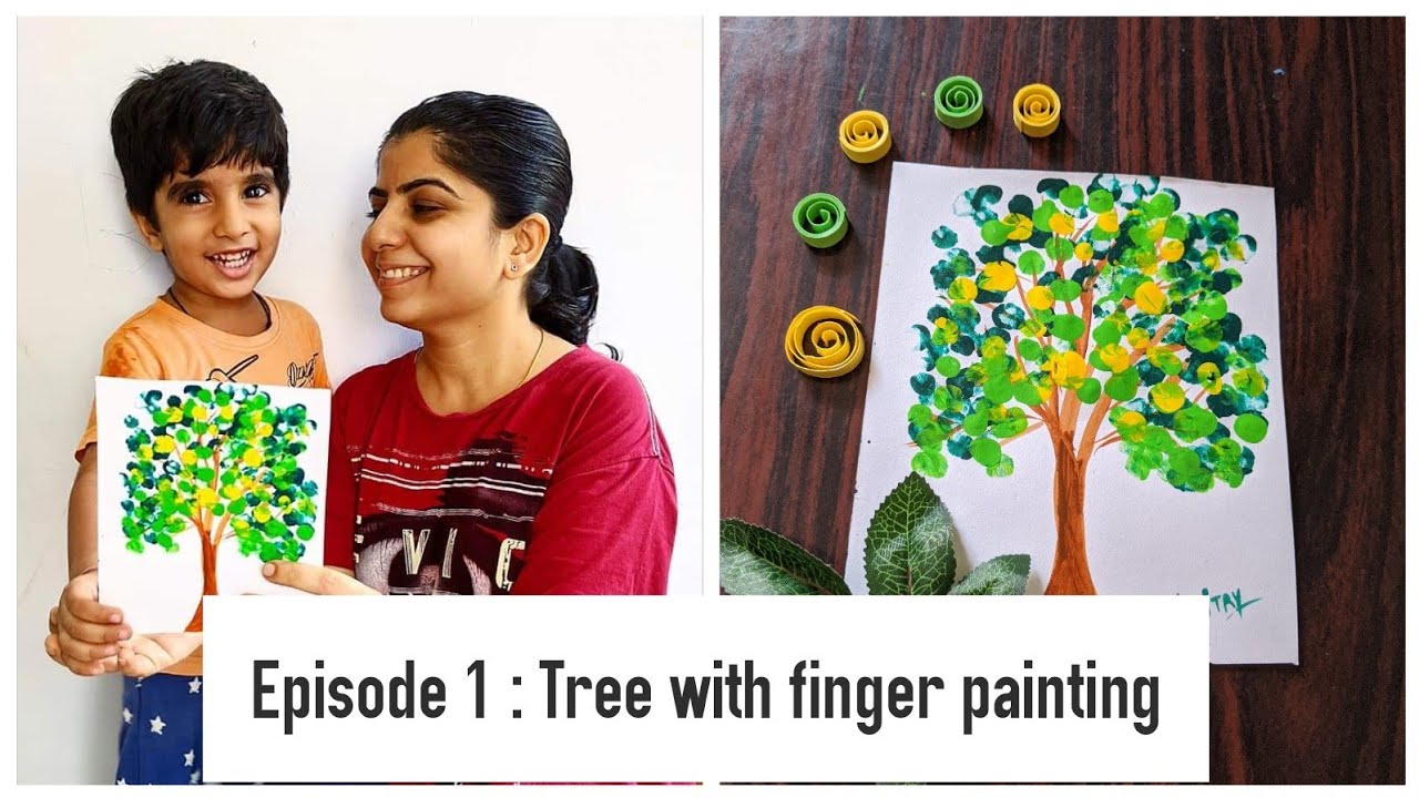 How to draw Tree with Finger Painting: learn painting with #maitryshah ...