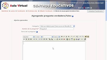 Cuestionario Moodle: preguntas de verdadero/falso