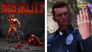 All Conan and T-1000 Gameplay | Mortal Kombat 1 (Brutality, Combat, Intros)