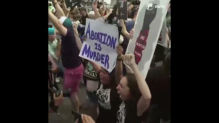 Reaction by pro-lifers at the Supreme Court after the reversal of Roe v. Wade