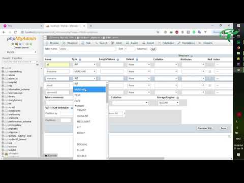 06 creating a users table in mysql database
