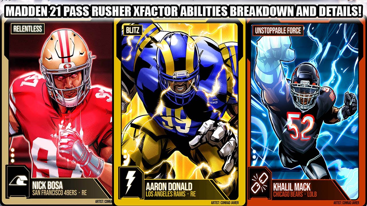 ALL MADDEN 21 PASS RUSHER XFACTOR ABILITIES DETAILS AND BREAKDOWN