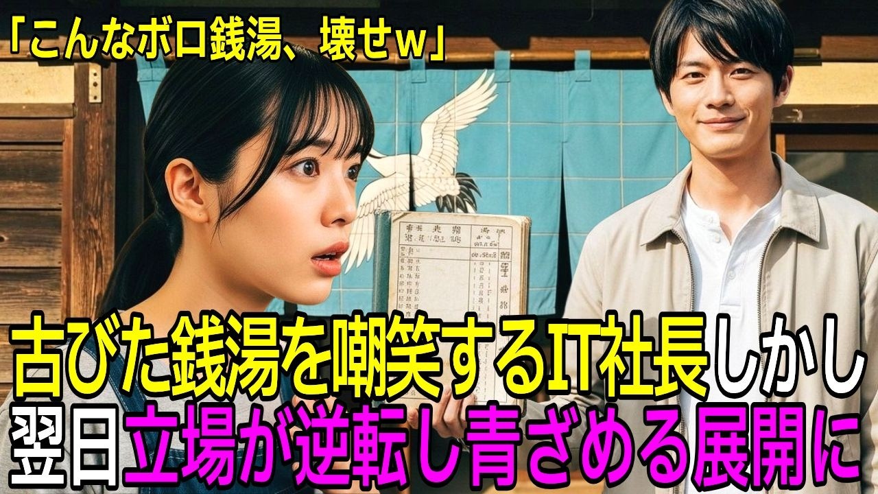 廃業寸前でお客がゼロの銭湯に来た俺。元エリートの俺が若女将に手を貸した結果...【感動する話】【朗読】