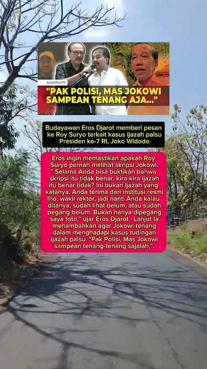 Eros Djarot Bilang Begini #roysuryo #jokowi #jokowidodo #ijazahjokowi #ijazah #politik