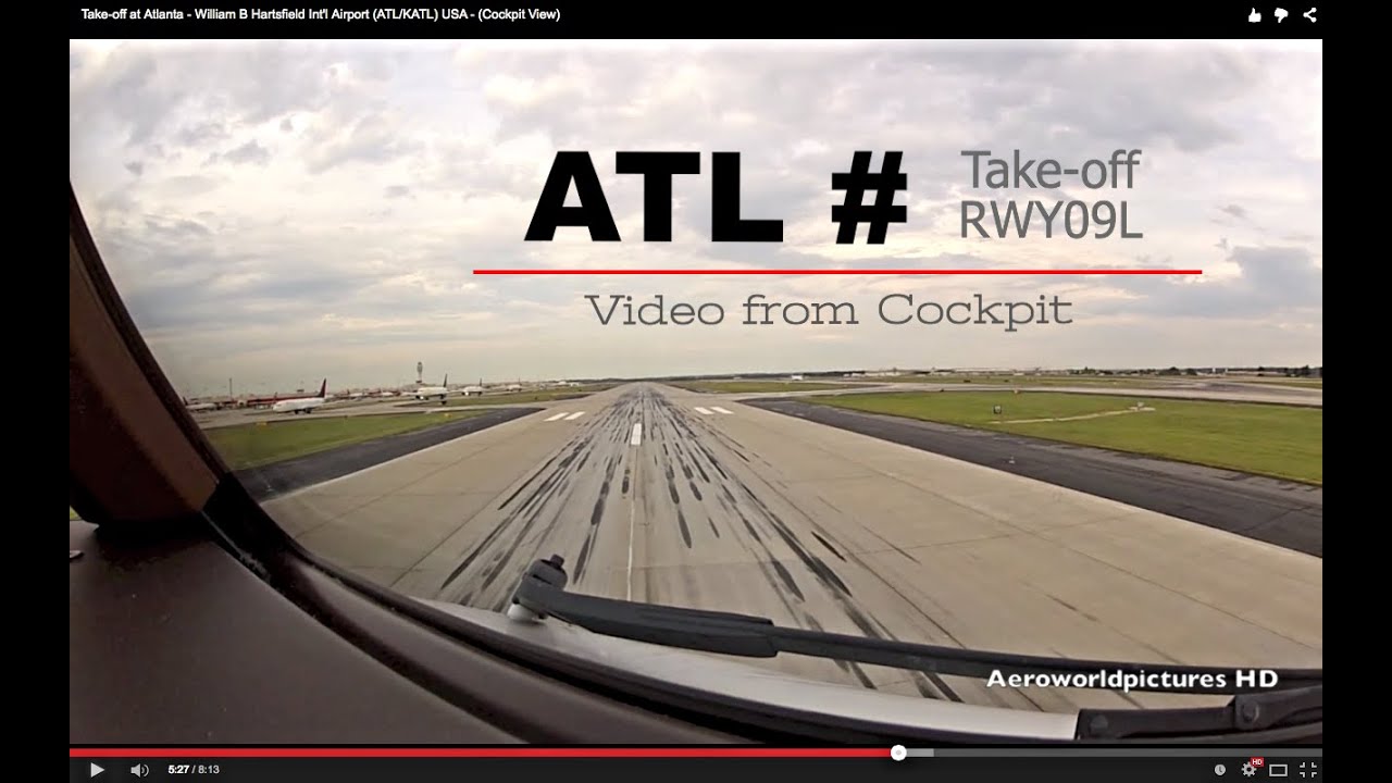 Download Take-off at Atlanta - William B Hartsfield Int'l Airport (ATL/KATL) USA - (Cockpit View)