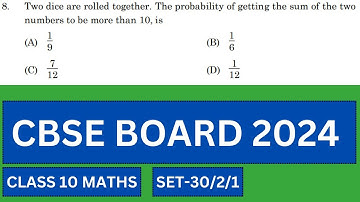 8. Two dice are rolled together. The probability of getting the sum of the two numbers to be more th