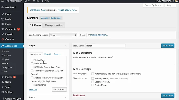 How To Link Your Pages To Your Navigation Menu On WordPress