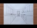 How to Draw a Kitchen in 1-Point Perspective