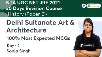 Delhi Sultanate Art & Architecture | 100% Most Expected MCQs | NET-JRF 2021 | History | Sonia Singh