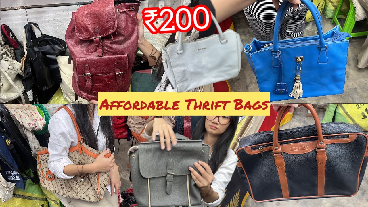 Модные и доступные по цене сумки из секонд-хенда на рынке Димапур, Нагаланд.