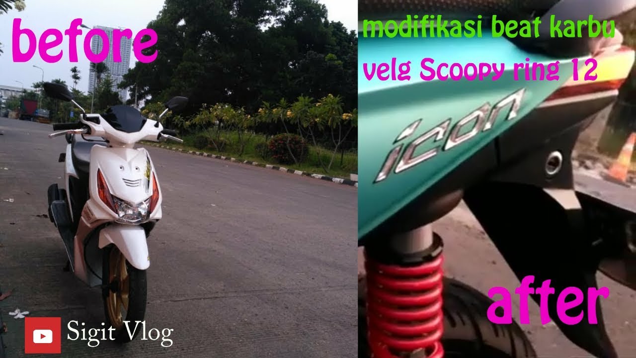 Modifikasi Beat Karbu Velg Scoopy Fi Ring 12 YouTube