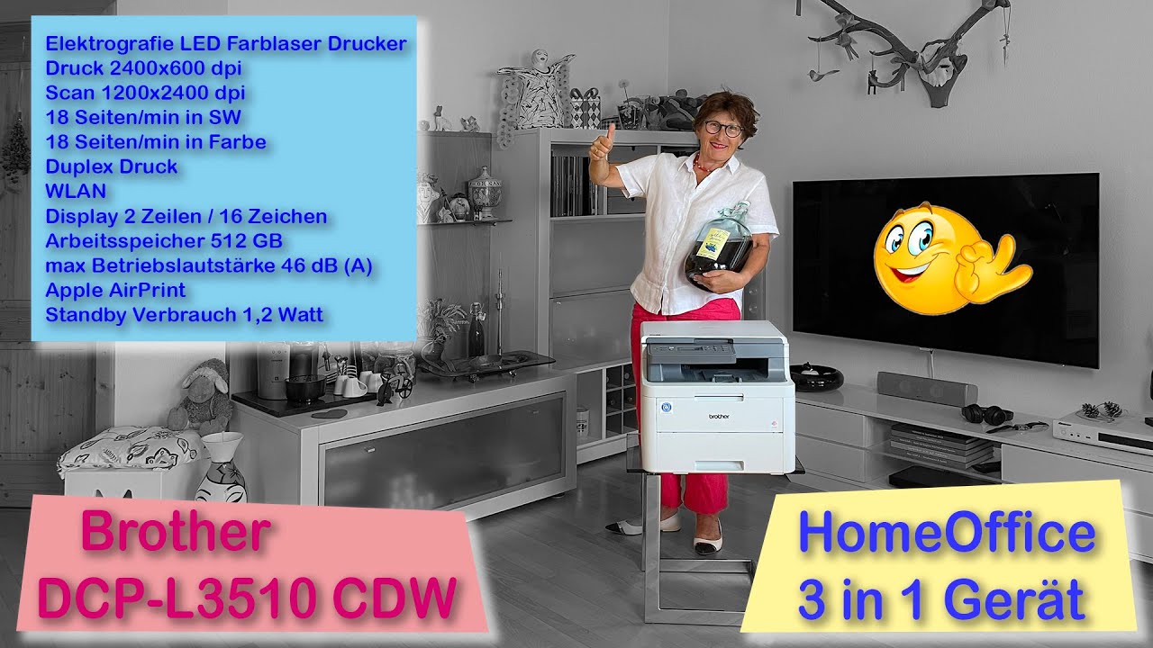 3 in 1 Farblaser-Multifunktionsdrucker: Brother DCP-35510-OCDW 