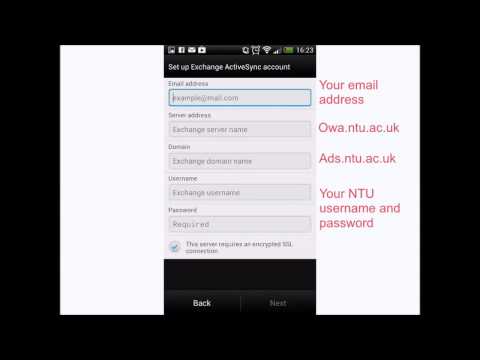 NTU staff email setup on Android devices