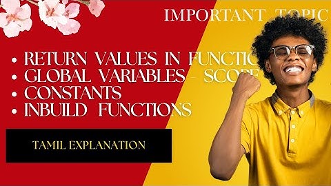 💻 Functions, Variables & Constants Explained in Tamil 🇱🇰