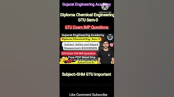 💯Safety & Hazard Management TOP IMP Questions 2025🔥| Diploma Chemical Eng. Sem-3 | GTU Exam💫 #gtuimp