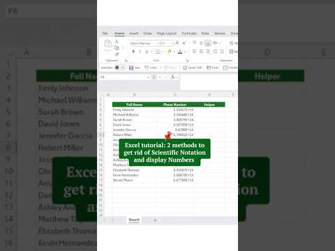 Excel Tutorial: 2 methods to remove scientific notation and display numbers