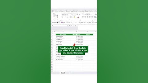 Excel Tutorial: 2 methods to remove scientific notation and display numbers