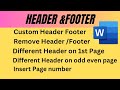 How to add header and footer in Microsoft Word