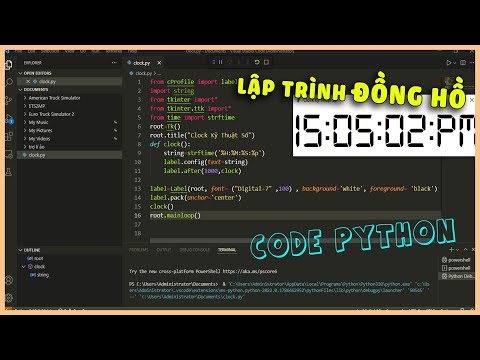 Lập Trình Đồng Hồ Bằng Ngôn Ngữ Python Và Tkinter