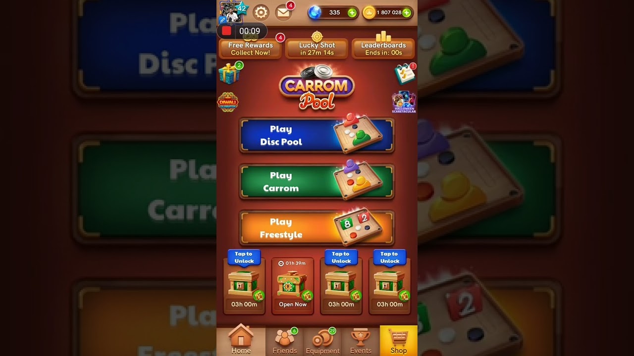 🔥Carrom pool leaderboards number 1🔥