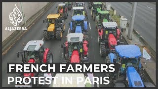Protesting French farmers roll out up to 1,000 tractors in Paris