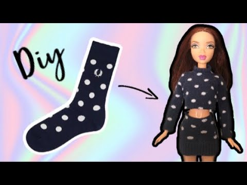 Cómo hacer ropa de Barbie con un calcetín/ DIY - YouTube