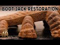 BOOT JACK Restoration - Rusty cast Iron sandblasting and powder coating