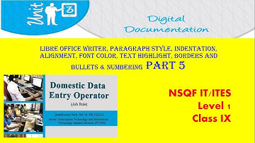 #digitaldocumentation #writer Paragraph Formatting | Digital Documentation | NSQF IT Class 9