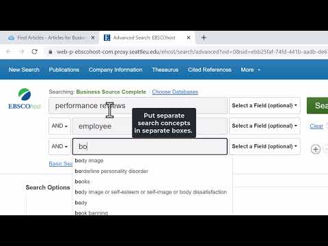 Find articles with Business Source Complete - Quick Start