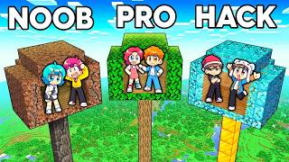Hiha Thử Thách NOOB vs PRO vs HACK Nhà Trên Cây Trong Minecraft 🤣🤩