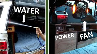 Truck Camper Water/Shower, Electrical, Fan, and Tailgate Upgrades.