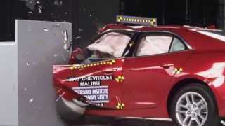 Famous IIHS - 2013 Chevrolet Malibu small overlap crash test / MARGINAL EVALUATION / Profile