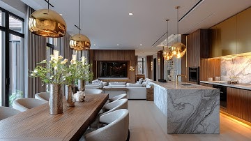 The Secret to Cohesive Open-Concept Living Space Without Walls to Kitchen & Dining