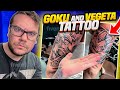 Tattooing goku and vegeta from dragon ball z  jake steele