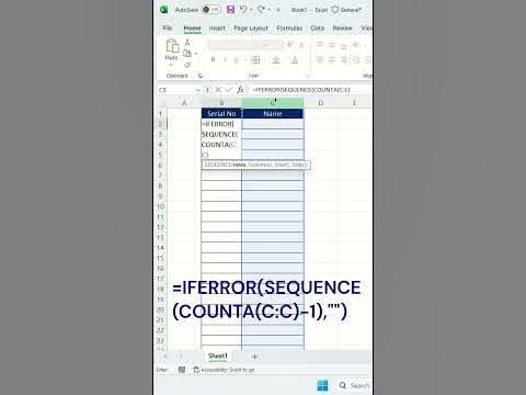 Automatically insert serial number in excel || generate auto serial ...