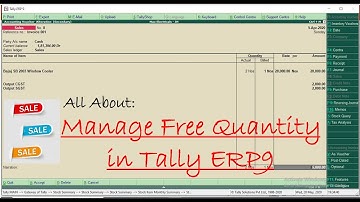 Manage Free Quantity in Tally ERP9 |  Use Actual & Billed Qty